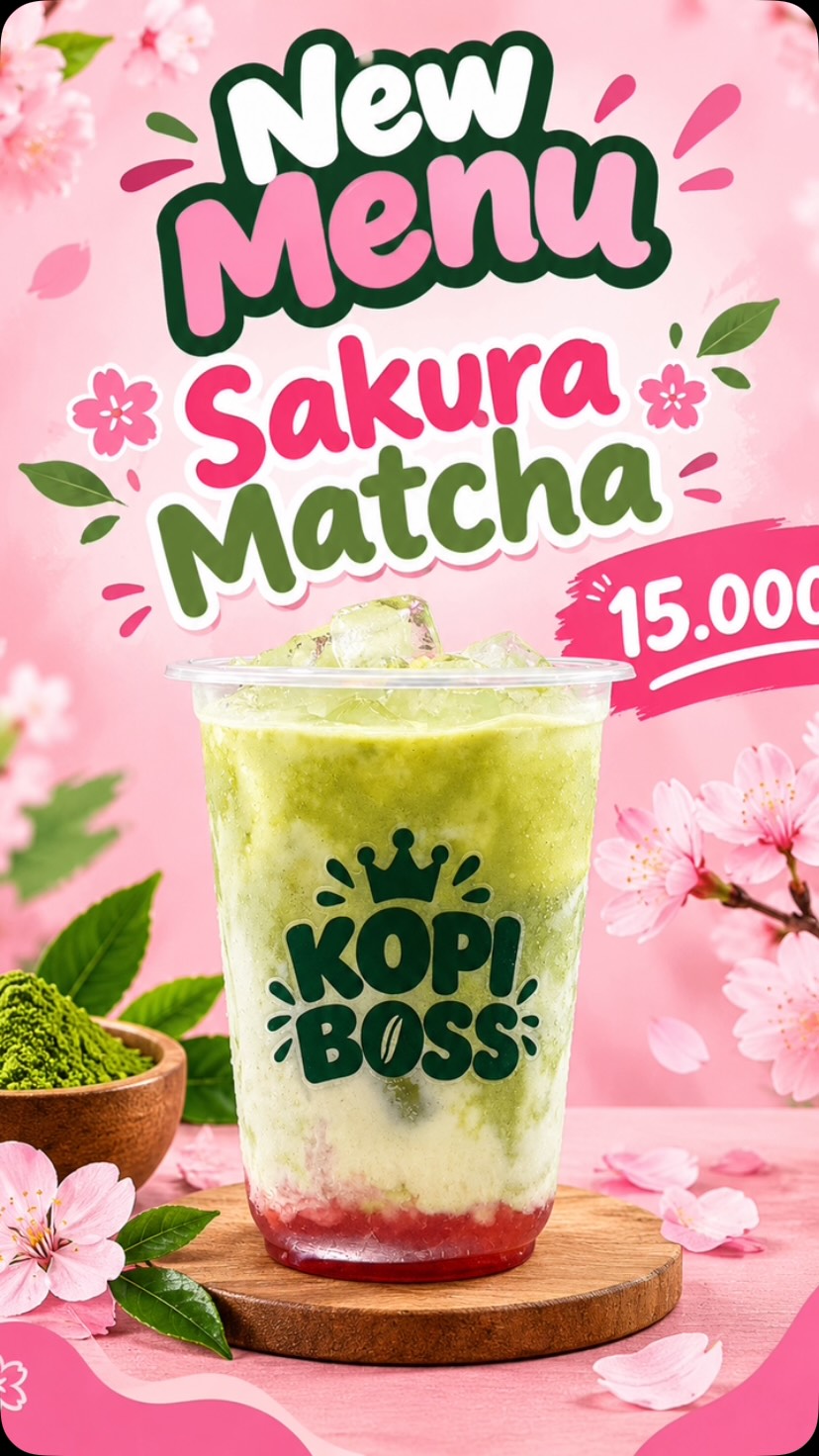 Poster menu baru Sakura Matcha, Rp15.000